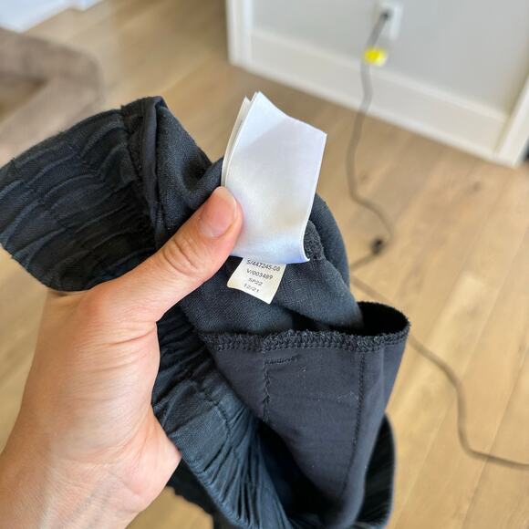 Athleta Cabo Linen 4" Drawcord Waist Pockets Shorts Black 12 - Picture 5 of 8